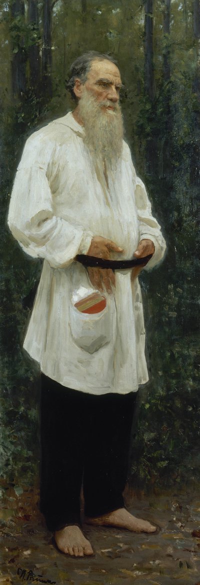 Lev Tolstoj a piedi nudi da Ilya Efimovich Repin